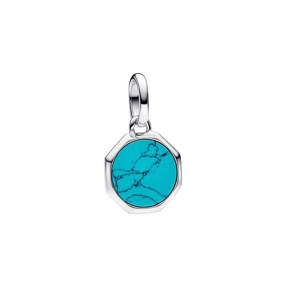 Pandora Me Silver Turquoise-Coloured Engravable Mini Medallion Charm